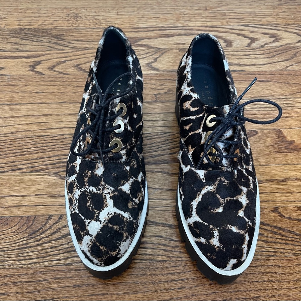 Sandro Leopard Print Chunky Platform Loafers - image 5